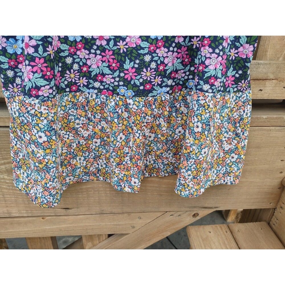 Umgee Cottagecore Floral Dress 1X Peasant Boho Lagenlook Mixed Media Stretch - Picture 3 of 5